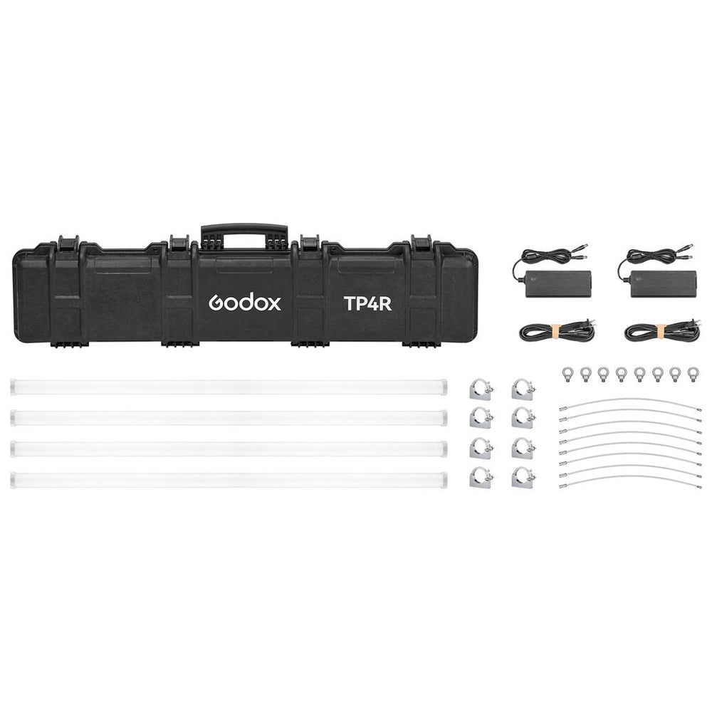Godox KNOWLED TP4R 8-Light Pixel RGB Studio 122cm Tube Lights Kit Set and TP-P600KIT Power Box, Onboard, DMX, CRMX, RDM, Bluetooth, Wireless App Controls and 17 Special Effect Presets for Studio Light Production and Photography
