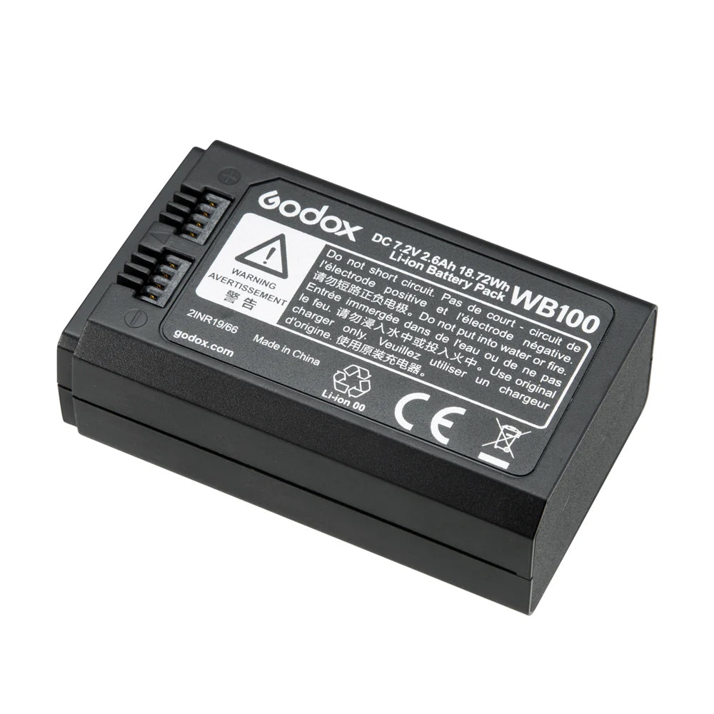 Godox WB100 2600mAh Lithium-Ion Rechargeable Battery for AD100PRO Pocket Flash - Studio Lighting and Equipment Accessories