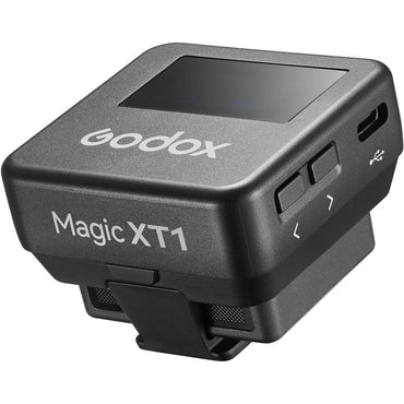 Godox Magic XT1 2 Person Dual TX + RX 2-Channel Wireless Omnidirectiol Microphone System 3.5mm TRS / USB Type-C Ports with 200m Max Wireless Range, 680mAh RX Charging Case Max 16hrs Battery Life and OLED Touchscreen and Onboard Controls