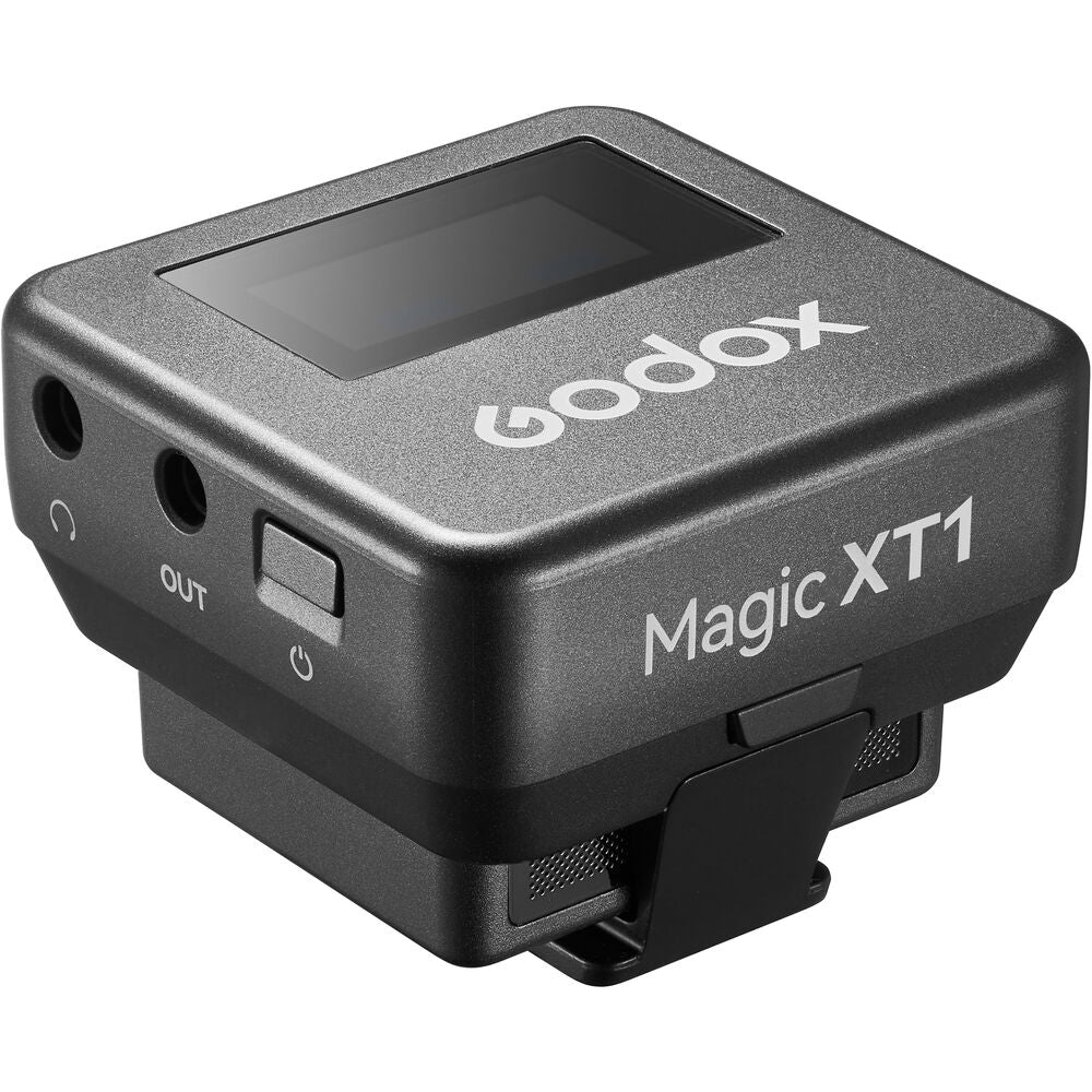 Godox Magic XT1 2 Person Dual TX + RX 2-Channel Wireless Omnidirectiol Microphone System 3.5mm TRS / USB Type-C Ports with 200m Max Wireless Range, 680mAh RX Charging Case Max 16hrs Battery Life and OLED Touchscreen and Onboard Controls
