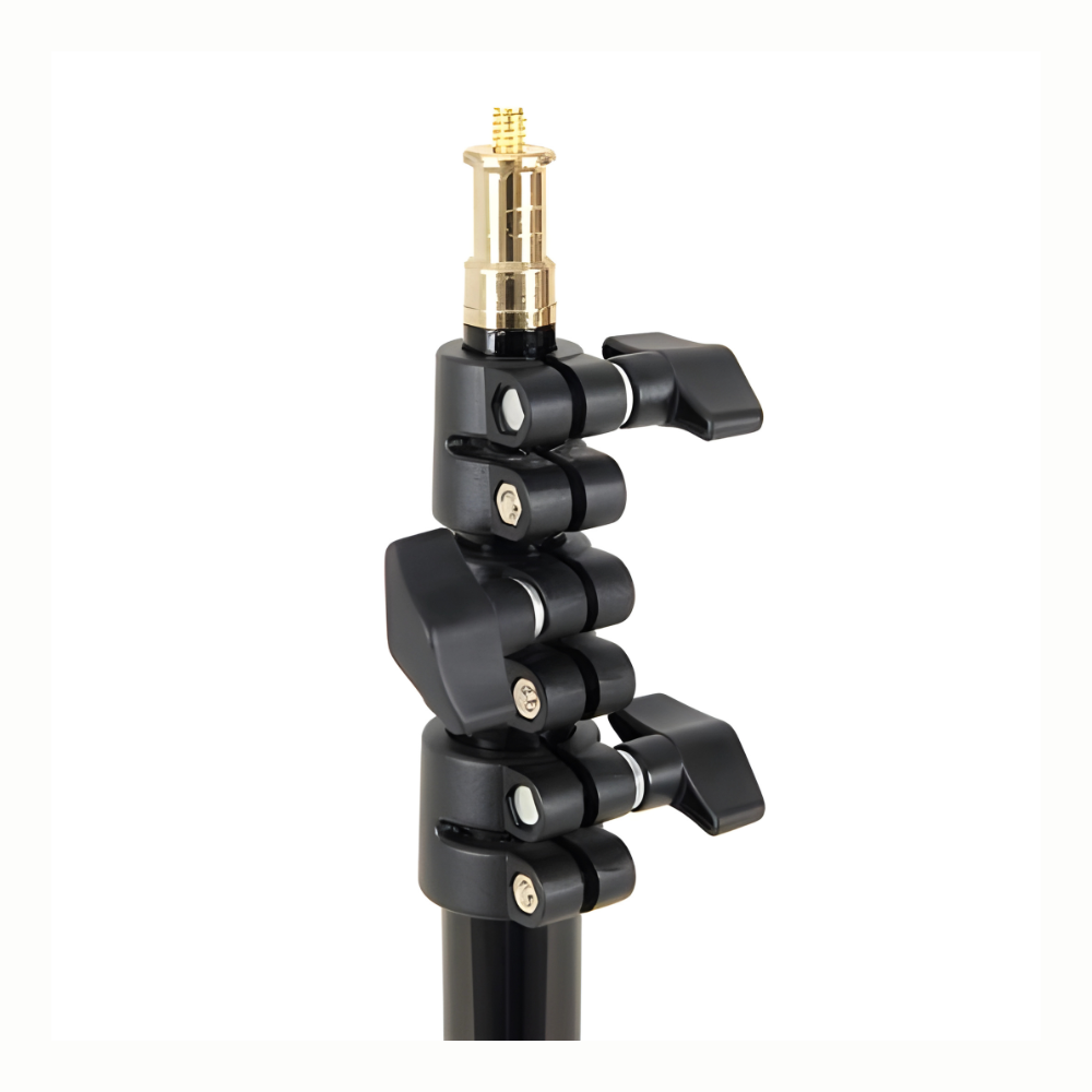 Godox 190F / 210F / 290F / 300F Professional Aluminum Alloy Adjustable Light Stand with Reversible Legs, Lightweight/Heavy-Duty Design, 5/8″ Gold / Silver Plated Spigot, Max 5Kg Load & 2.86 Max Height for  Photography Studio Equipment