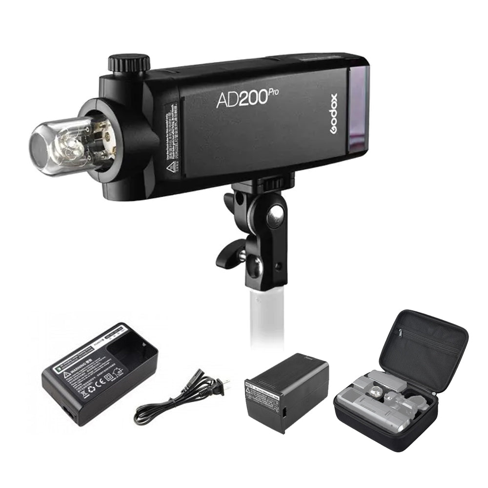 Godox AD200PRO II 200W TTL Outdoor LED Pocket Flash Bi-Color Monolight HSS with 2.4G Wireless Sync X System, Max 100m Range, TFT Screen with Onboard Controls and S1 / S2 Modes for Photography and Studio Lighting | AD200 PRO II