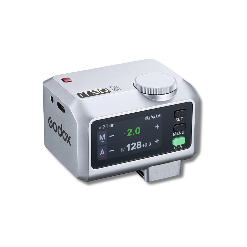 Godox iT30PRO Mini Pocket Flash for Sony  / Canon / Nikon / Olympus / Panasonic TTL Camera with 2.4GHz Wireless Control, 2.8" Touchscreen Controls, USB Type-C Interface, 900mAh Battery Max 560 Full Power for Studio Photography