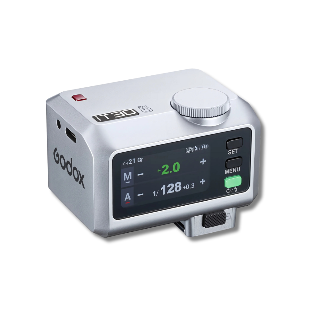Godox iT30PRO Mini Pocket Flash for Sony  / Canon / Nikon / Olympus / Panasonic TTL Camera with 2.4GHz Wireless Control, 2.8" Touchscreen Controls, USB Type-C Interface, 900mAh Battery Max 560 Full Power for Studio Photography