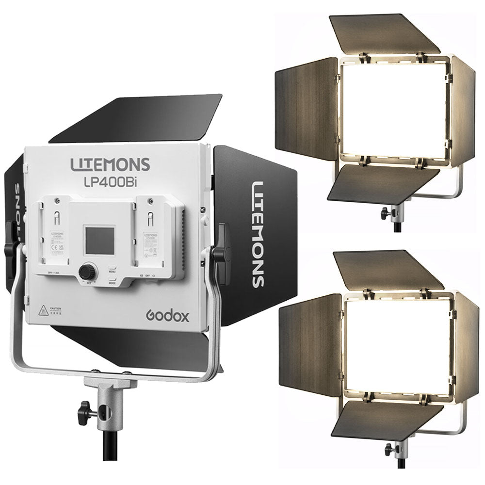 Godox Litemons LP400 Series Bi-Color / RGB LED Light Panel with Dual NP-F Battery Plate, Onboard & Wireless Controls & Creative Light Effects for Live Streaming, Vlogging, Video Content Creation & Studio Lighting | LP400R LP400BI