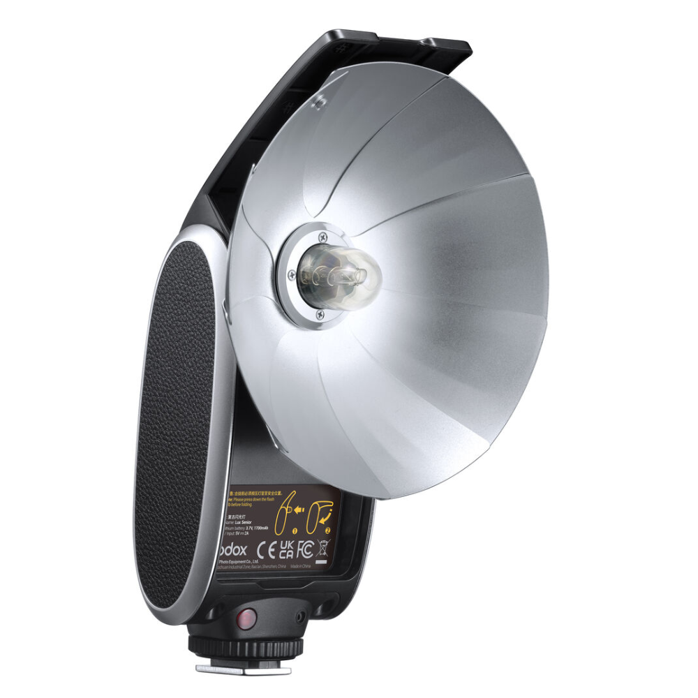 Godox Lux Senior Retro Camera Flash with Manual & Auto Modes, Collapsible Reflector, USB-C Port for Canon, Nikon, Fujifilm, Olympus, Sony Cameras - Available Colors