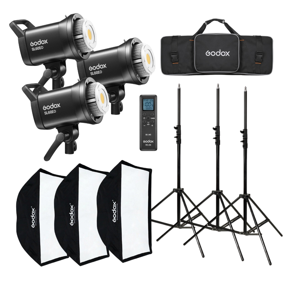 Godox SL60IID / SL60IIBI 60W Daylight / Bi-Color Studio Video Light with Lighting Effects, 2800K-6500K CCT Range, Onboard, Bluetooth & App Controls for Photography