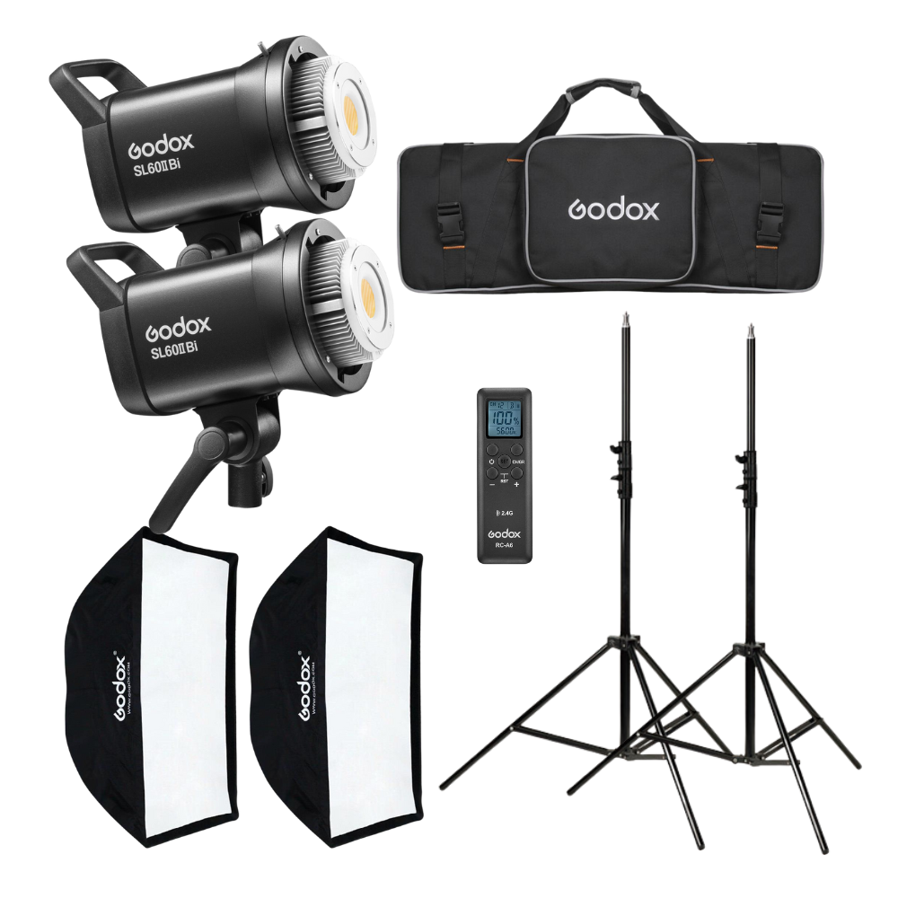 Godox SL60IID / SL60IIBI 60W Daylight / Bi-Color Studio Video Light with Lighting Effects, 2800K-6500K CCT Range, Onboard, Bluetooth & App Controls for Photography