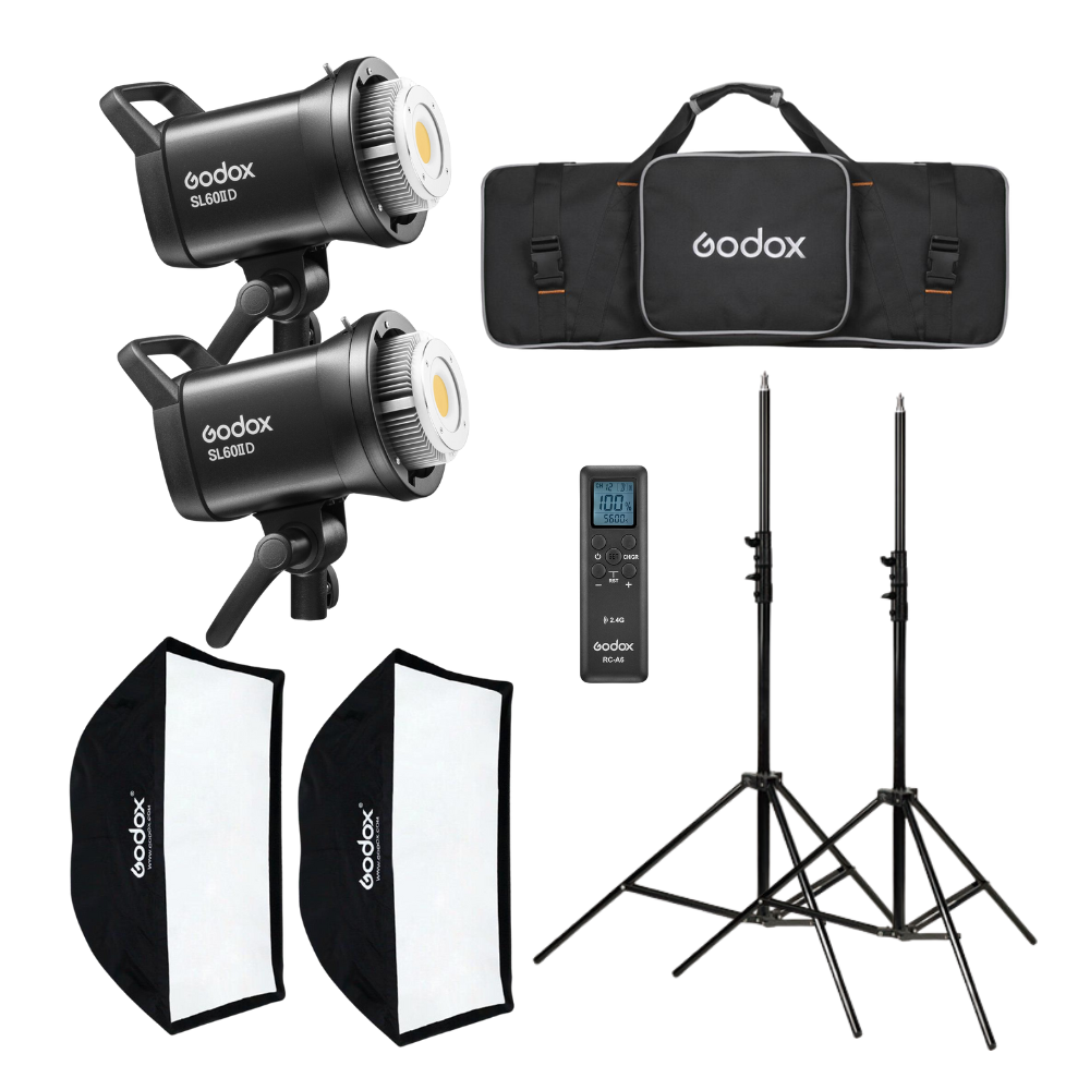 Godox SL60IID / SL60IIBI 60W Daylight / Bi-Color Studio Video Light with Lighting Effects, 2800K-6500K CCT Range, Onboard, Bluetooth & App Controls for Photography