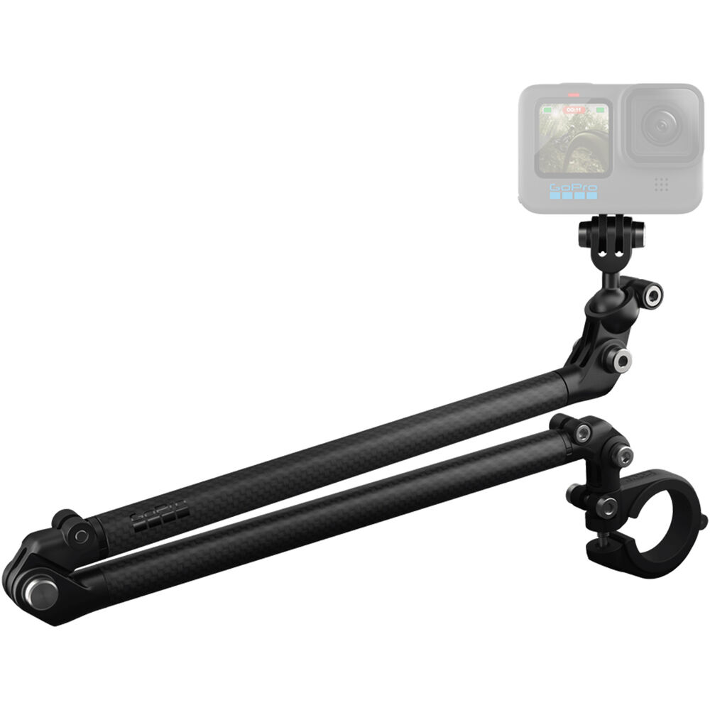 GoPro Carbon Fiber Boom + Handle Bar Mount with 10" to 21" Extension Arms and 360 Degree Ball Joint for Action Cameras and Vlogging | AEXTM-011