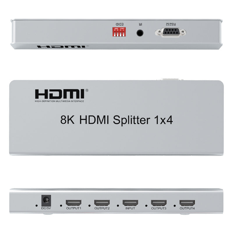 ArgoX Ultra HD 2.0 HDMI Splitter 1X2 / 1X4 / 1X8 - 8K 60Hz Input Video Switcher with IR Control Function, Supports HDR 3D Video Format, EDID Management, Output Downscaling for TV, Monitor, Projector, PC | HDSP8K-2 HDSP8K-4 HDSP8K-8