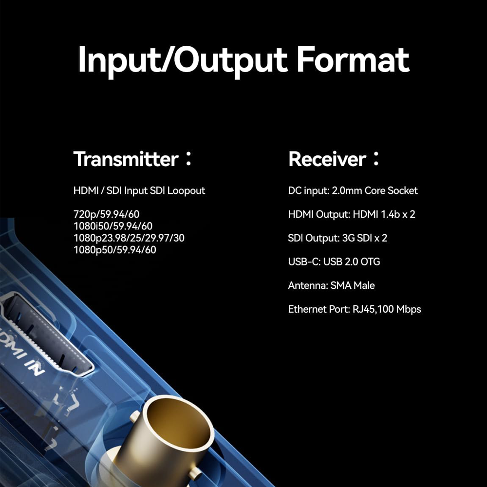 Hollyland Cosmo C2 FHD 1080P Wireless Video Transmission System with 2TX Transmitter and 1RX Receiver, HEVO 2.0 Solution Chip, SDI / HDMI Input Output Support for Live Streaming, Professiol Filmmaking & Studio Production