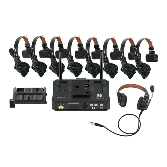 Hollyland Solidcom C1-PRO 6S | C1-PRO 4S 1.9GHz True Wireless DECT Intercom System Headsets Full-Duplex with Push-to-Talk Function, Two-Mic Environmental Noise Cancellation for Professional Filmmaking
