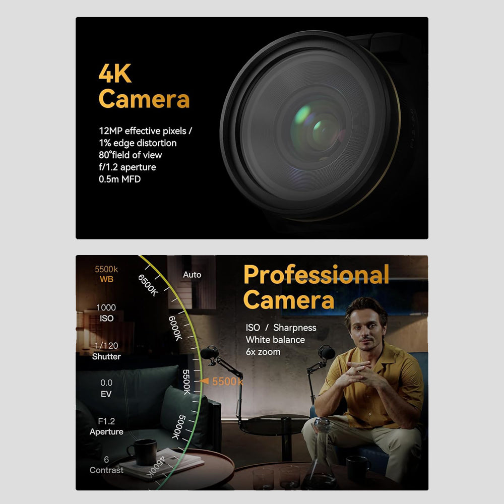 HOLLYLAND VENUSLIV V2 All in One Live Streaming Video Camera with F6.3 24-70mm 12 Megapixel 6x Zoom Lens, 4K30P UHD Video & 80 Degrees Viewing Angle, 5" Rotatable LCD Touchscreen and Holly OS 2.0 Support for Live Streaming Selling