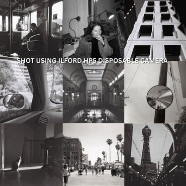 ILFORD HP5 Plus Black and White Disposable Camera with 27 Exposures, ISO 400, 35mm Film Format, Fixed Focus Wide-Angle Lens and Built-In Flash for Point and Shoot Photography