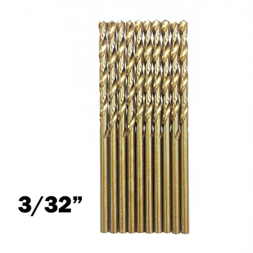 INGCO 3/32" Cobalt HSS Drill Bits (10pcs/pack) Abrasive and Heat Resistance for Metal | DBT11003163