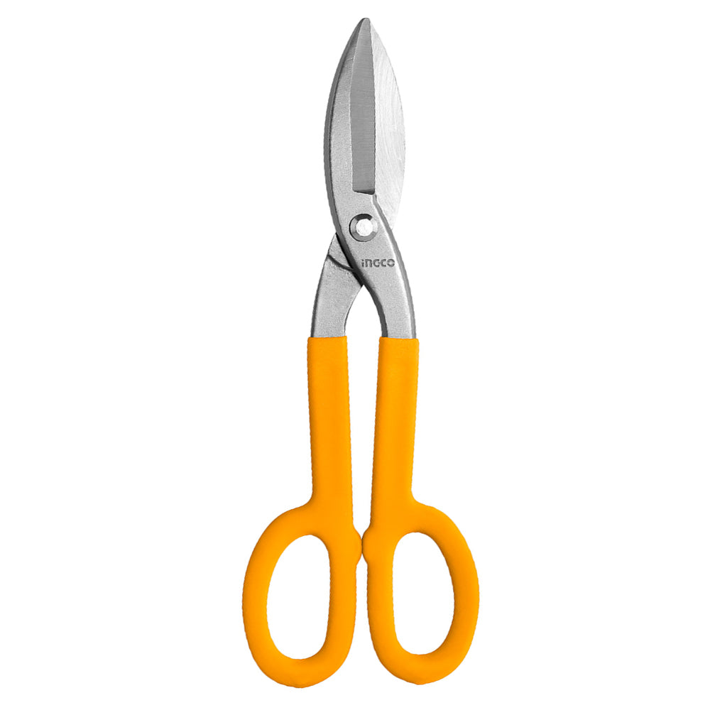 INGCO 12" Tin Snip Scissor Carbon and Stainless Drop-forged Steel with Double Dipped Grip Handle | HTS0412
