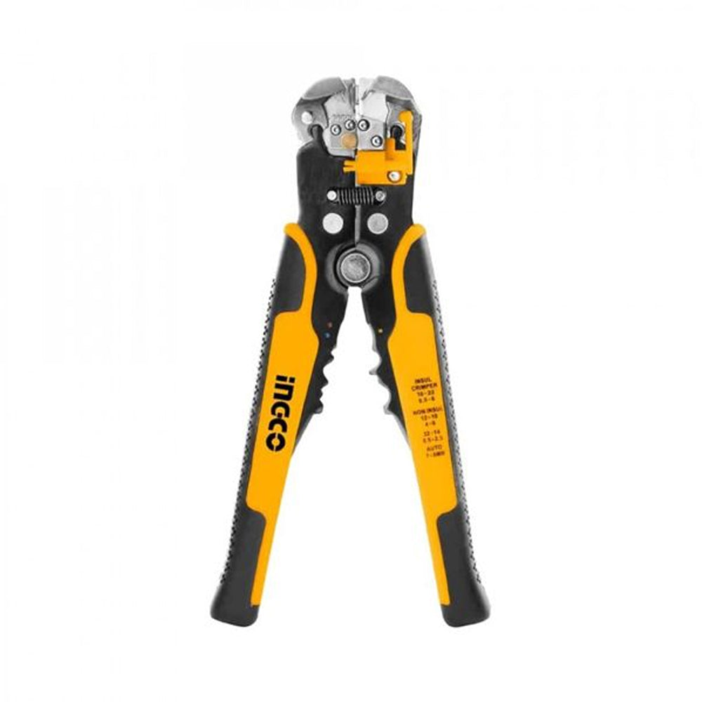 INGCO 3 in 1 Automatic Wire Stripper Cable Cutter Tool with Adjustment Screw, Multifunction Wire Stripping, Cutting, Crimping - Hand Tools | HWSP102418