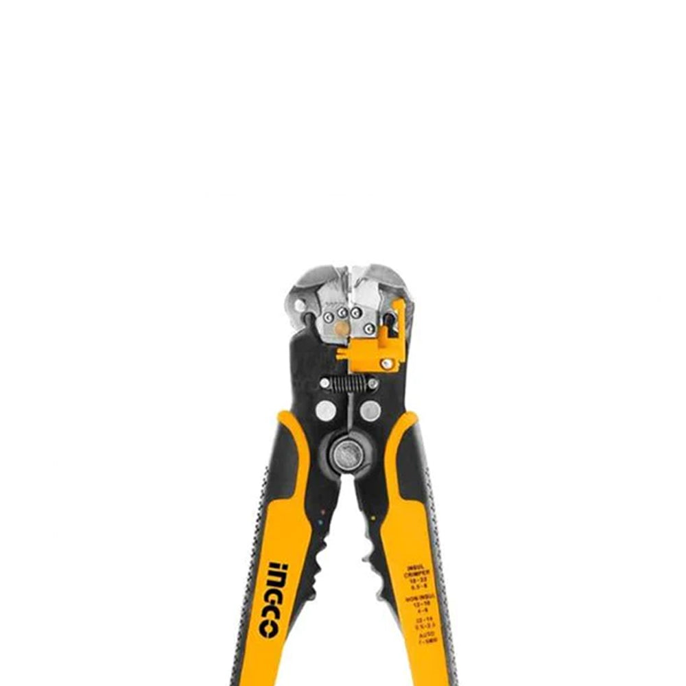 INGCO 3 in 1 Automatic Wire Stripper Cable Cutter Tool with Adjustment Screw, Multifunction Wire Stripping, Cutting, Crimping - Hand Tools | HWSP102418