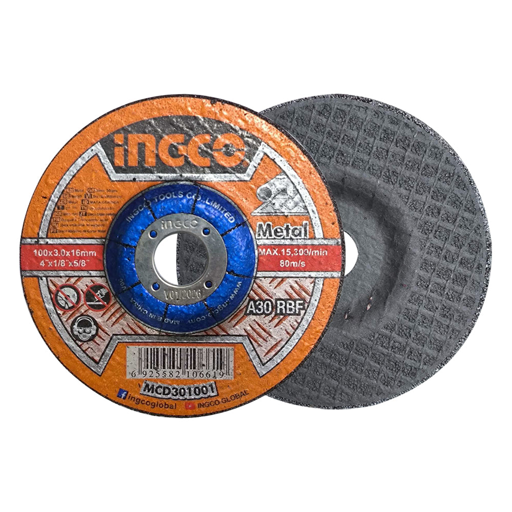 INGCO MCD301001 Abrasive Metal Cutting Disc (100x3x16mm) for 4 