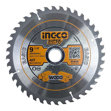 INGCO 9-1/4" inches Industrial TCT Saw Blade Super Select 40T (2pcs/Set) Blade for CS2358 Circular Saw Wood Cutting | TSB1235252