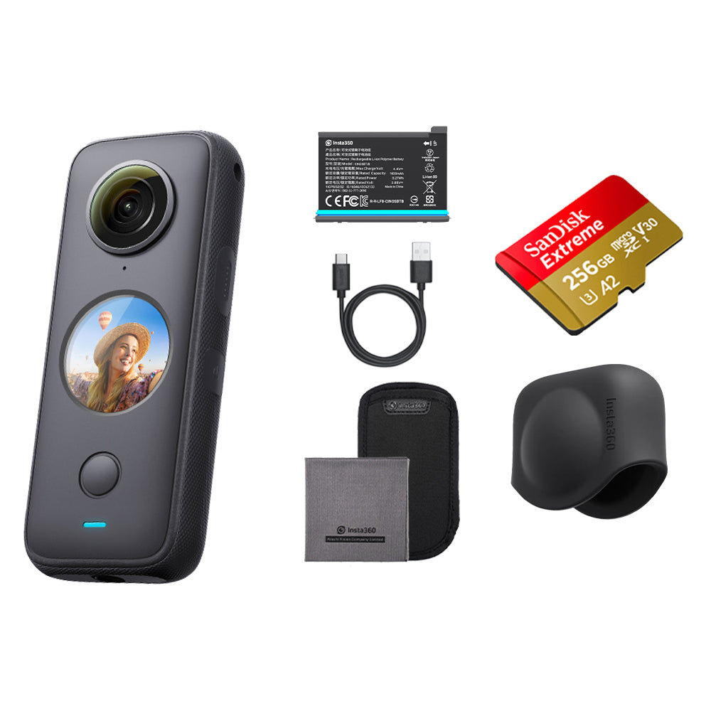 Insta360 ONE X2 Pocket 360 Camera Waterproof Steady Cam 5.7K 30fps with Stabilization, AI Editing, Deep Track, HDR Support, 4 Mics