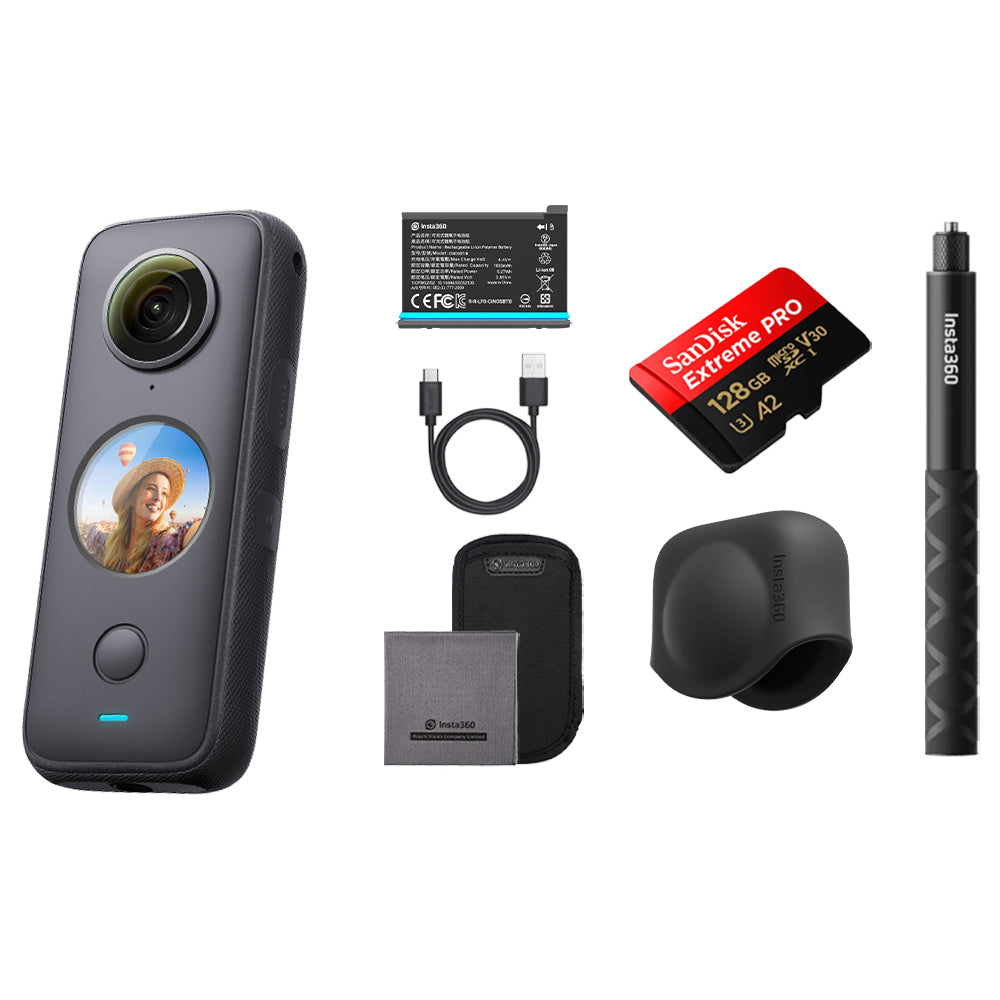 Insta360 ONE X2 Pocket 360 Camera Waterproof Steady Cam 5.7K 30fps with Stabilization, AI Editing, Deep Track, HDR Support, 4 Mics