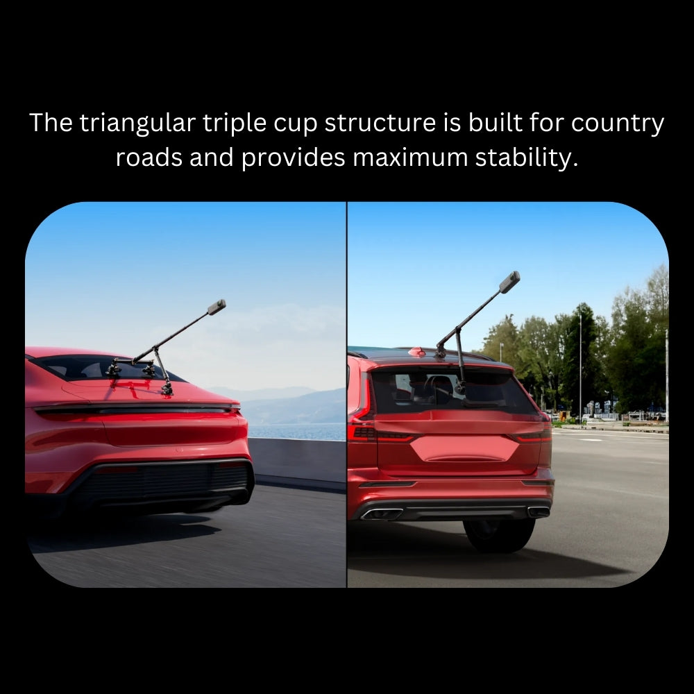 Insta360 Dual Suction Cup Car Mount Kit for Action Camera with Carbon Fiber Support Bar and Invisible Selfie Stick Rod Adapters CINSBAVC