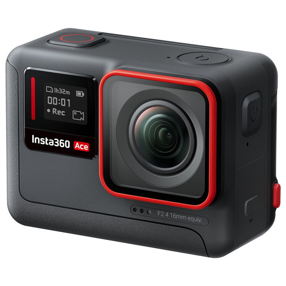 Insta360 Ace Waterproof Smart Action Camera with 1/2" Sensor, 16mm F2.4, 4K120fps, 6-Axis Gyroscope, 1700mAh Battery Capcity, 2.4" Flip Screen, Advance AI System, Wi-Fi & Bluetooth 5.2