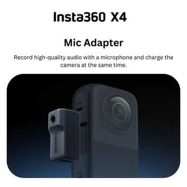 Insta360 X4 Mic Adapter with 3.5mm Microphone Jack and USB Type C Charging Extension Ports for Action Camera CINSBBMC