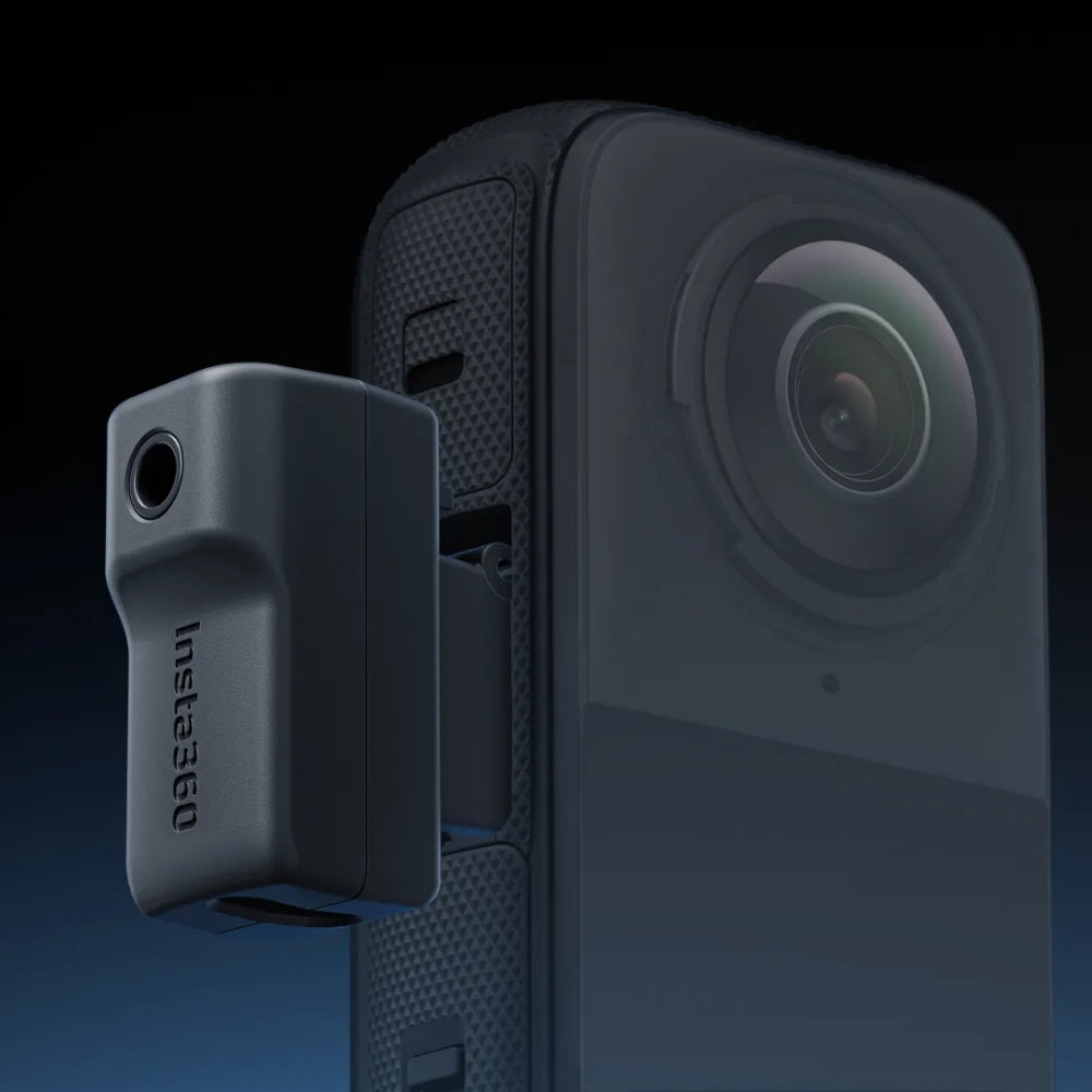 Insta360 X4 Mic Adapter with 3.5mm Microphone Jack and USB Type C Charging Extension Ports for Action Camera CINSBBMC