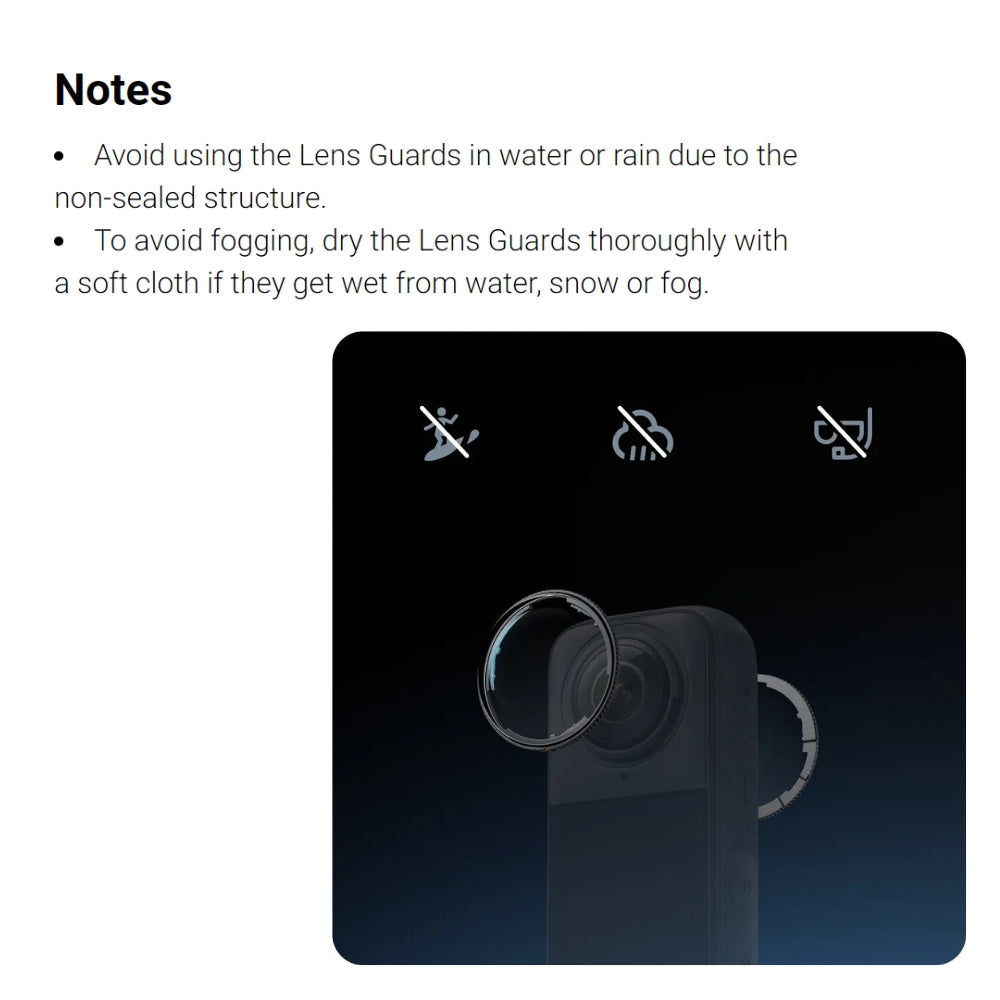 Insta360 X4 Premium Lens Guard Set with (2pcs) Protective High-Transparency Tempered Glass with Multi-layer Coating and Tool-free Installation for Action Camera CINSBBMF