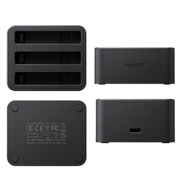 Insta360 X4 Fast Charger Hub with Triple Battery Charging Slot, Intelligent Magement with Independent Overcharge Protection, and USB Type C Interface CINSBBMJ