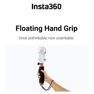 Insta360 Floating Hand Grip for Waterproof Action Camera with Non-Slip Handle, Wrist Strap, and 2-Prong to 1/4" Mount Adapter CINSCAVA