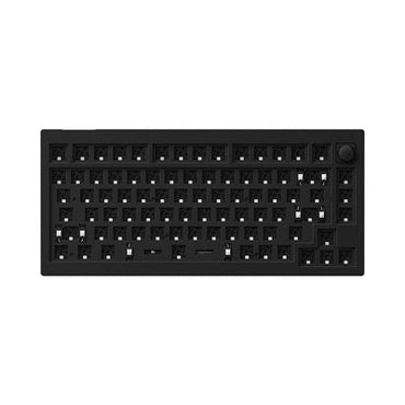 Keychron V1 QMK Barebone Knob 84 Keys TKL Tenkeyless Fully Customizable Mechanical Keyboard with Programmable Knob, South Facing RGB, Supports Windows & macOS PC Laptop Computer - Frosted & Carbon Black | V1Z3 V1Z4
