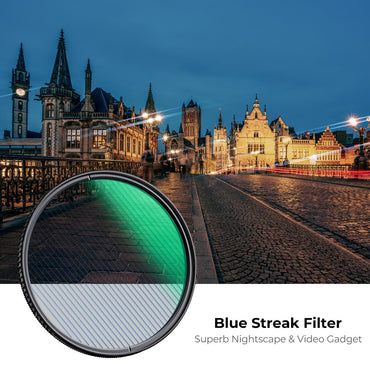 K&F Concept Nano X Series Blue Streak Multi-Layer Coating Lens Filter Ultra-Clear (2mm) Waterproof, Anti Scratch, and Anti-Reflection (49mm 52mm 55mm 58mm 62mm 67mm 72mm 77mm 82mm)