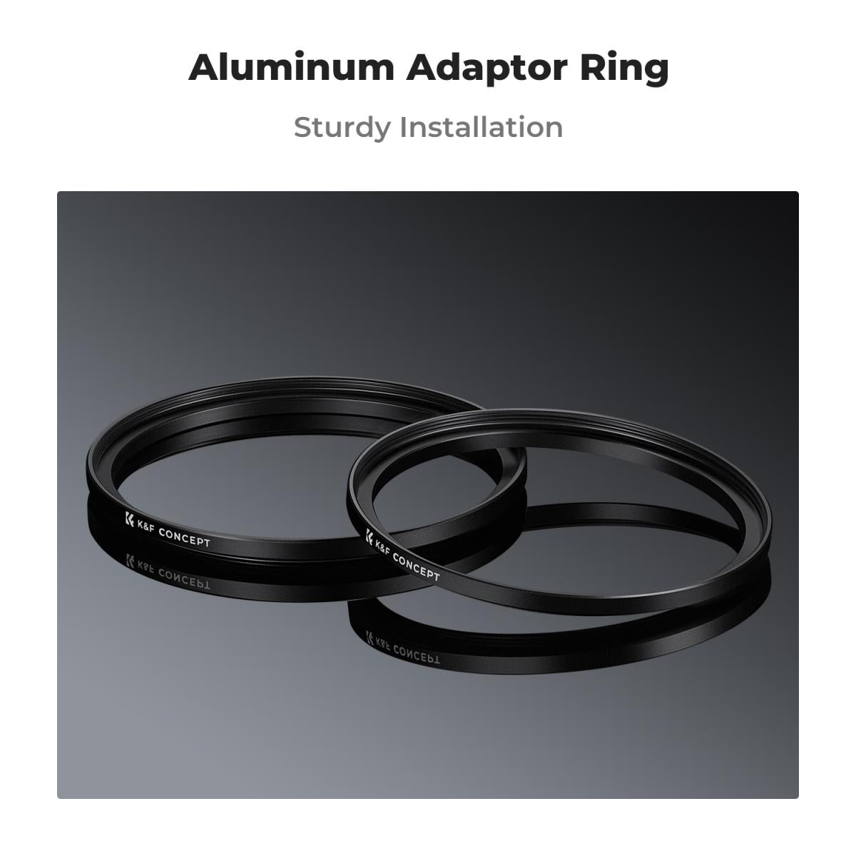 K&F Concept 2-PC Step-Up Rings (Small-to-Large) Aluminum Filter Adapters for Camera Lenses to fit Larger Lens Filters with Microfiber Cleaning Cloth & Storage Case