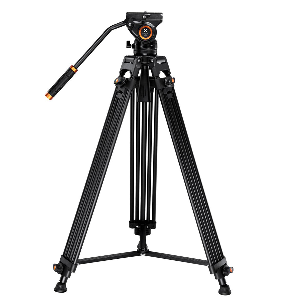 K&F Concept VA18+ VH081 Heavy Duty 3-Section Professional Tripod and Stabilized Mounting Fluid Video Head with 8kg Max Payload, 72" Max Height with Locking Knobs and QR Plates for Photography and Videography KF09-121