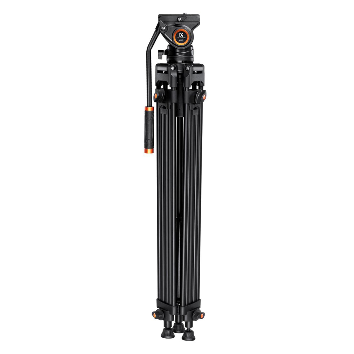 K&F Concept VA18+ VH081 Heavy Duty 3-Section Professional Tripod and Stabilized Mounting Fluid Video Head with 8kg Max Payload, 72" Max Height with Locking Knobs and QR Plates for Photography and Videography KF09-121