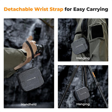 K&F Concept 10-Pocket Camera Lens Filter / Adapter Carry Pouch Bag Shockproof Thick Padding with Detachable Wrist Strap