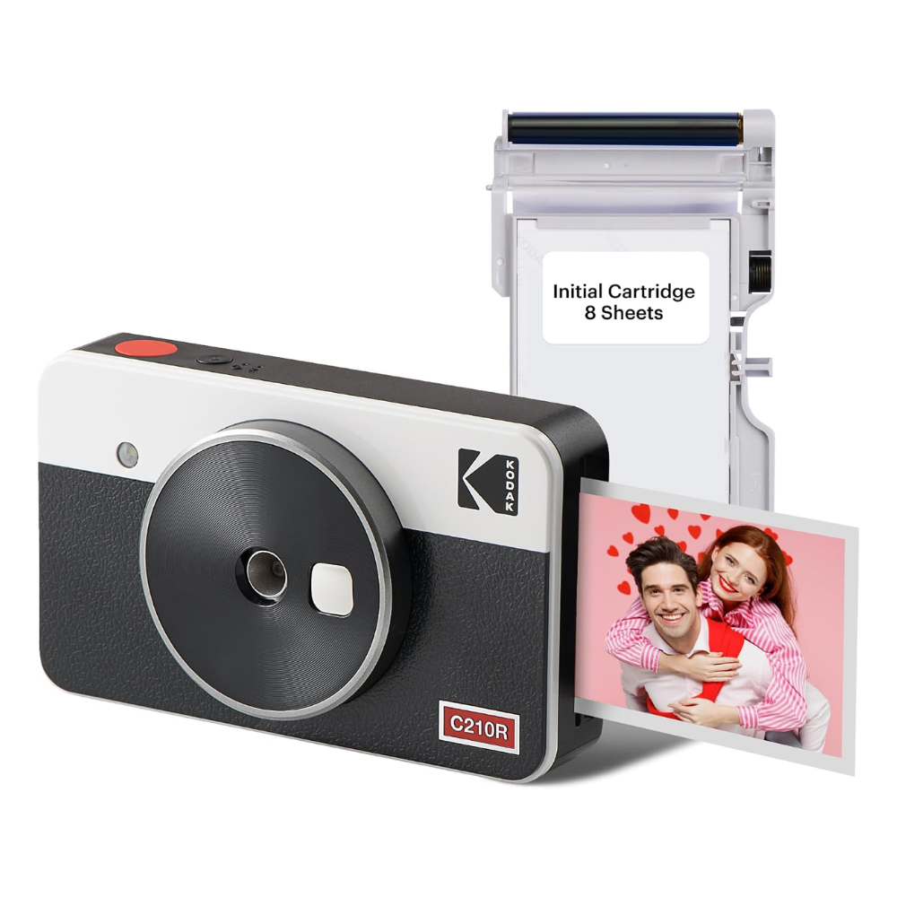 KODAK Mini Shot 2 RETRO 2 in 1 Instant Camera and Photo Printer with 68 Film Sheets Bundle Kit and Accessories 2.1" x 3.4" Prints, 1.77" LCD Display, 4PASS Print Technology, Bluetooth Printing via Mobile Smartphone App (C210R) | Yellow, White