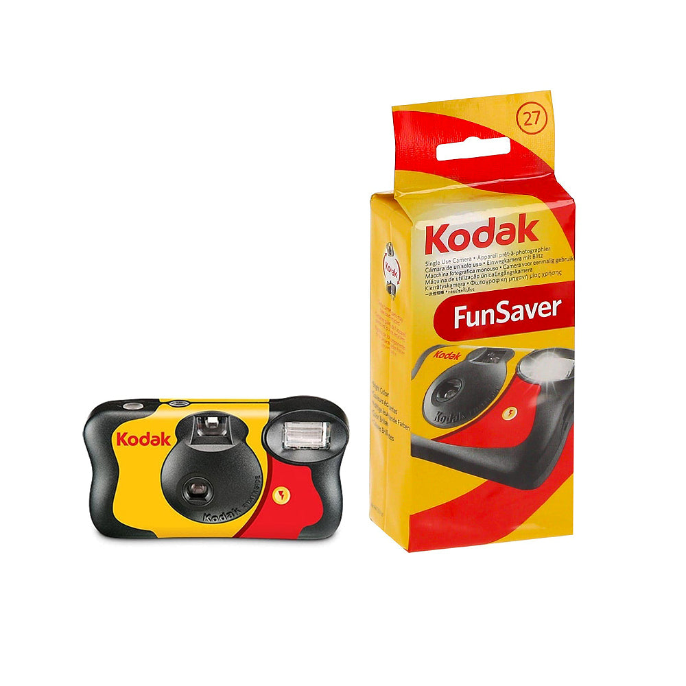 Kodak Disposable Camera Kodak Funsaver Film Type KODAK SUC FunSaver Disposable Analog Film Camera With 27 Exposures Shots, 800 ISO, 35mm Film Format