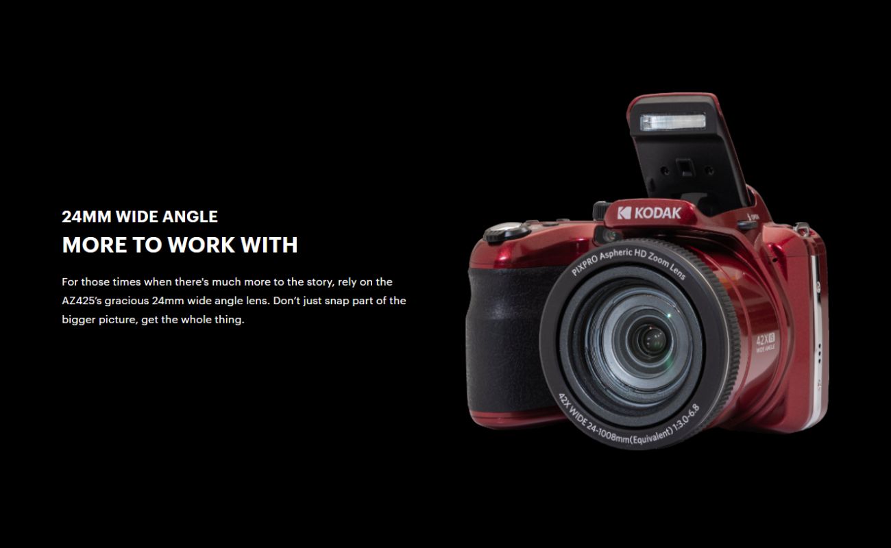 KODAK PIXPRO AZ425 20MP Megapixel 42x Optical Zoom Compact Digital Camera with 720p HD Video, Face Detection with Built Flash and Fixed LCD Display for Point and Shoot Photography
