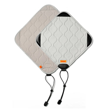 KODAK Camera and Lens Protective Cloth (L, M) Large, Medium Padded Polyester Water Repellent Fabric Wrap Hook-and-Loop Secure Fasteners and Elastic Cord | Light Gray, Khaki