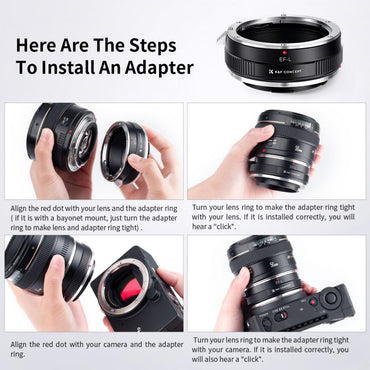 K&F Concept EOS-L Canon EF/EF-S Lenses to L-Mount Leica T, SL, CL, TL, TL2, SL, SL2, SL2-S & Panasonic Lumix S1, S1R, S1H, S5 Mirrorless Cameras - Lens Adapter Ring Converter | KF06-469