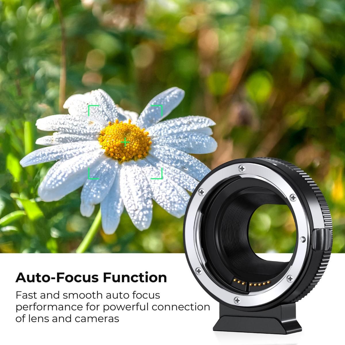 K&F Concept EF-EOS M High-Speed Auto Focus Adapter for Canon EF / EF-S Lens to M Mount Full Frame & APS-C Camera EOS M3 M5 M6 M10 M50 M100 M200