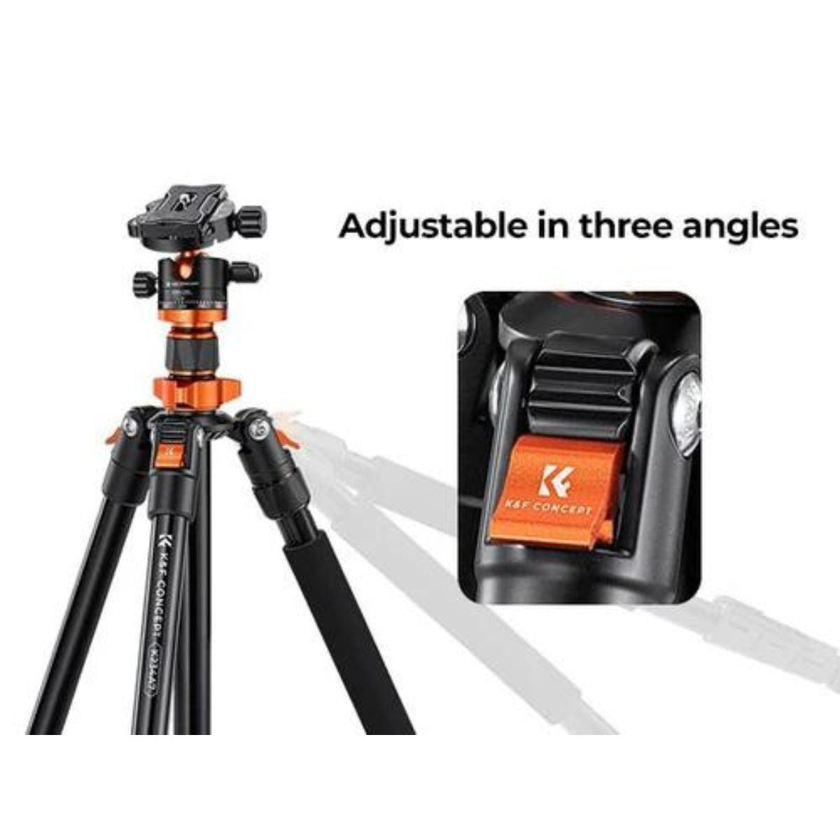 K&F Concept Aluminum Tripod & Detachable Monopod with 2-in-1 Quick Release Plate Kit & 28mm Metal Ball Head for Sony Canon Nikon Fujifilm Panasonic Lumix Digital Camera & iPhone & Android Phones
