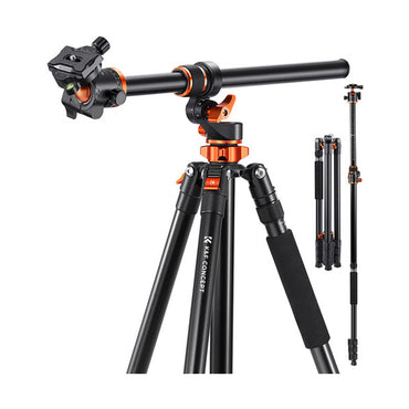 K&F Concept KF09 Series 2-in-1 Aluminum Multifunctional Camera Tripod Monopod Detachable 90"/2.3m Transverse Center with Inverted & Overhead Shooting, 10kg Load, Twist Lock, 28mm Metal Ball Head for DSLR/SLR, Mirrorless Camera | KF09-119