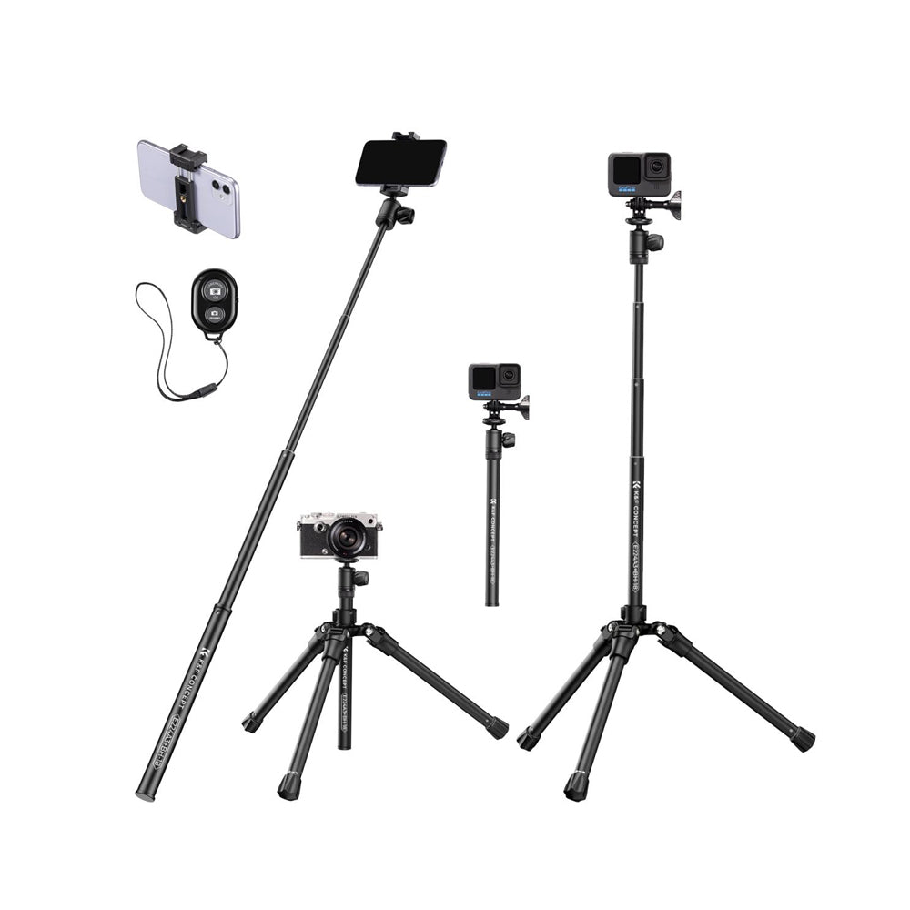 K&F Concept 2-In-1 Portable Vlogging Selfie Stick Tripod with