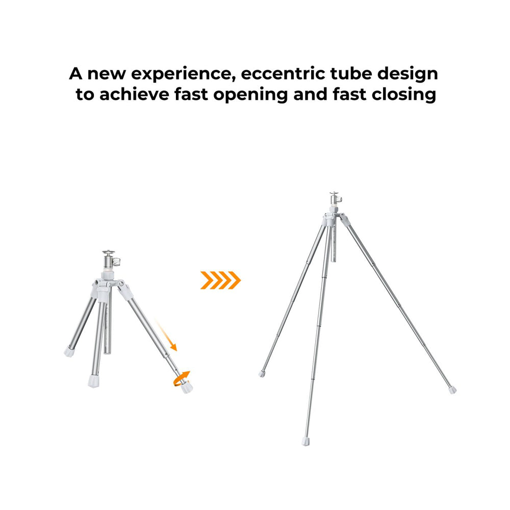 K&F Concept 2-In-1 Portable Vlogging Selfie Stick Tripod with Smartphone Holder, Bluetooth Remote Shutter Controller, and Ball Head - Eccentric Tube, 4-Section Legs, 67" Maximum Working Height, and 4kg Load Capacity for Phones and Cameras